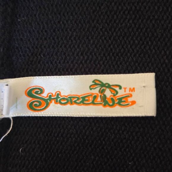 Shoreline Womens Black White Stripe Shawl Collar Cardigan Sweater Small/Medium - Picture 2 of 10